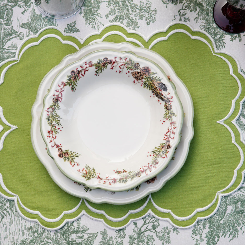 AQUELLE GREEN RECTANGLE FABRIC PLACEMAT (Set Of 4)