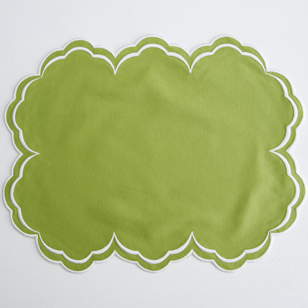 AQUELLE GREEN RECTANGLE FABRIC PLACEMAT (Set Of 4)