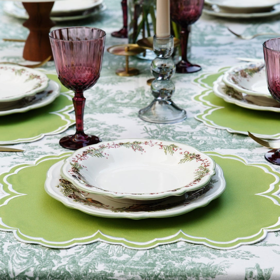 AQUELLE GREEN RECTANGLE FABRIC PLACEMAT (Set Of 4)