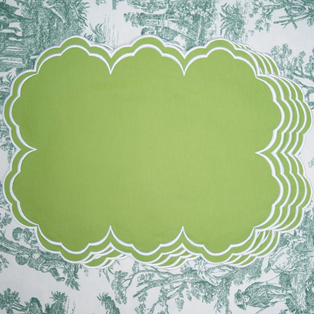 AQUELLE GREEN RECTANGLE FABRIC PLACEMAT (Set Of 4)