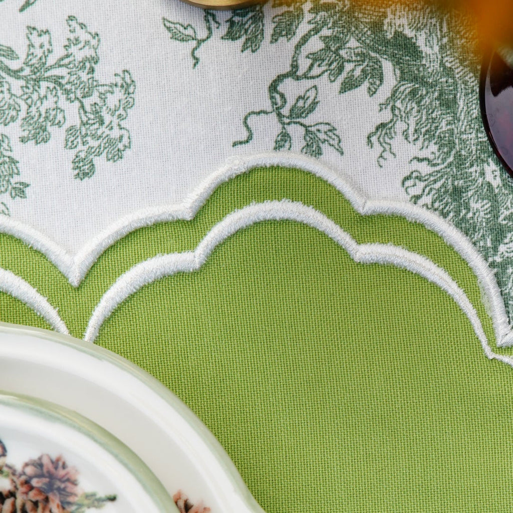 AQUELLE GREEN RECTANGLE FABRIC PLACEMAT (Set Of 4)