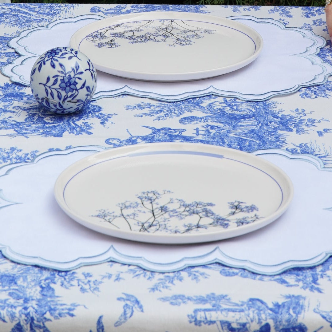 AQUELLE WHITE RECTANGLE FABRIC PLACEMAT (Set Of 4)