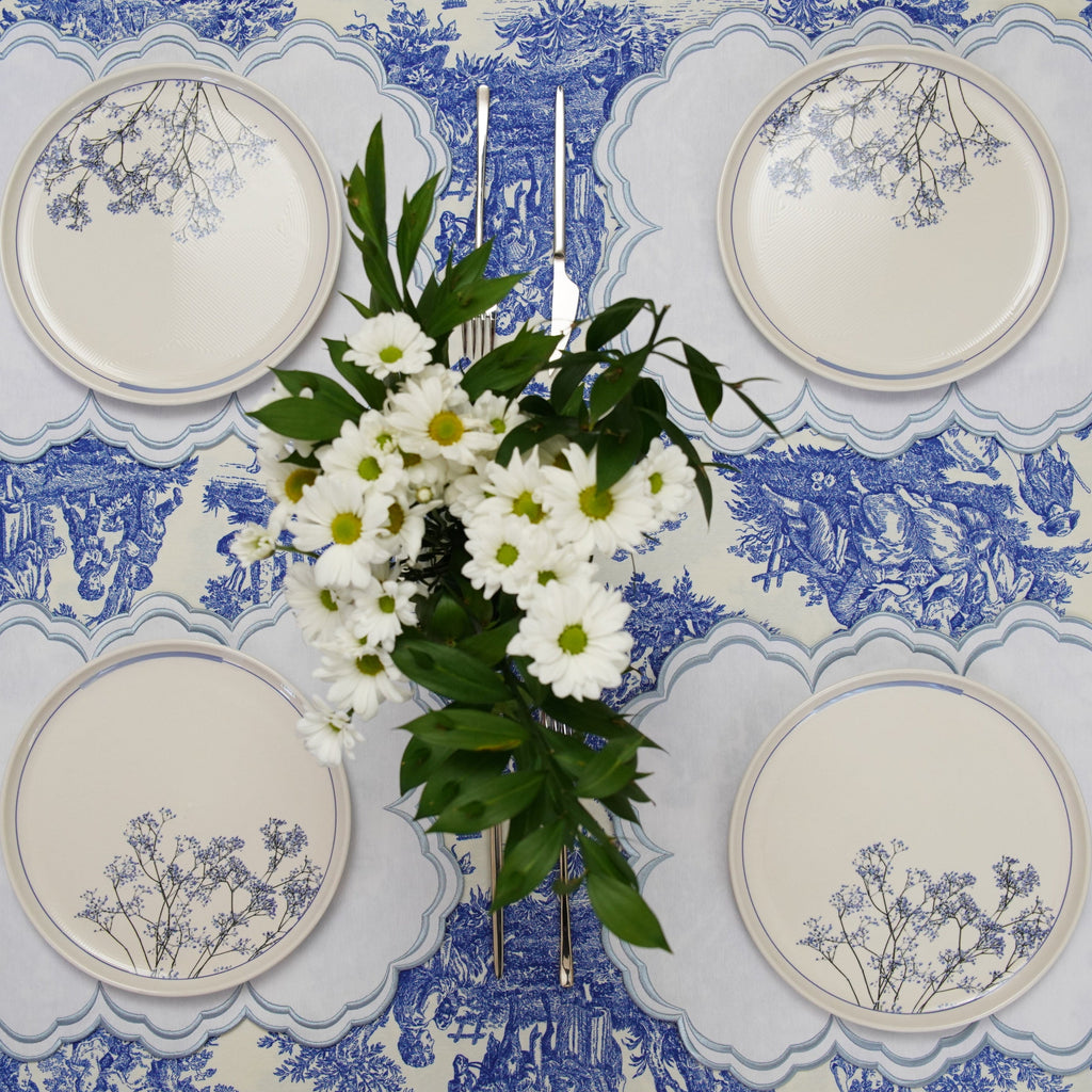 AQUELLE WHITE RECTANGLE FABRIC PLACEMAT (Set Of 4)