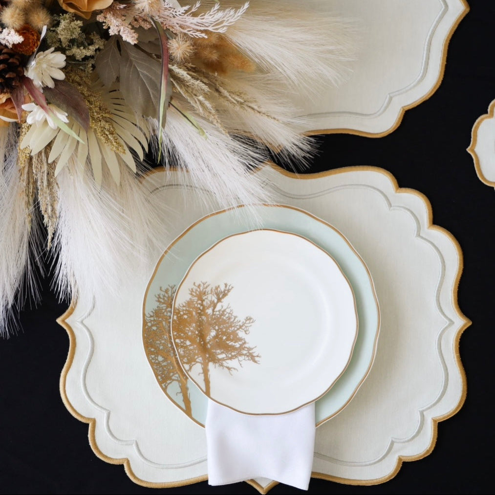 ARISTA IVORY RECTANGLE FABRIC PLACEMAT (Set Of 4)