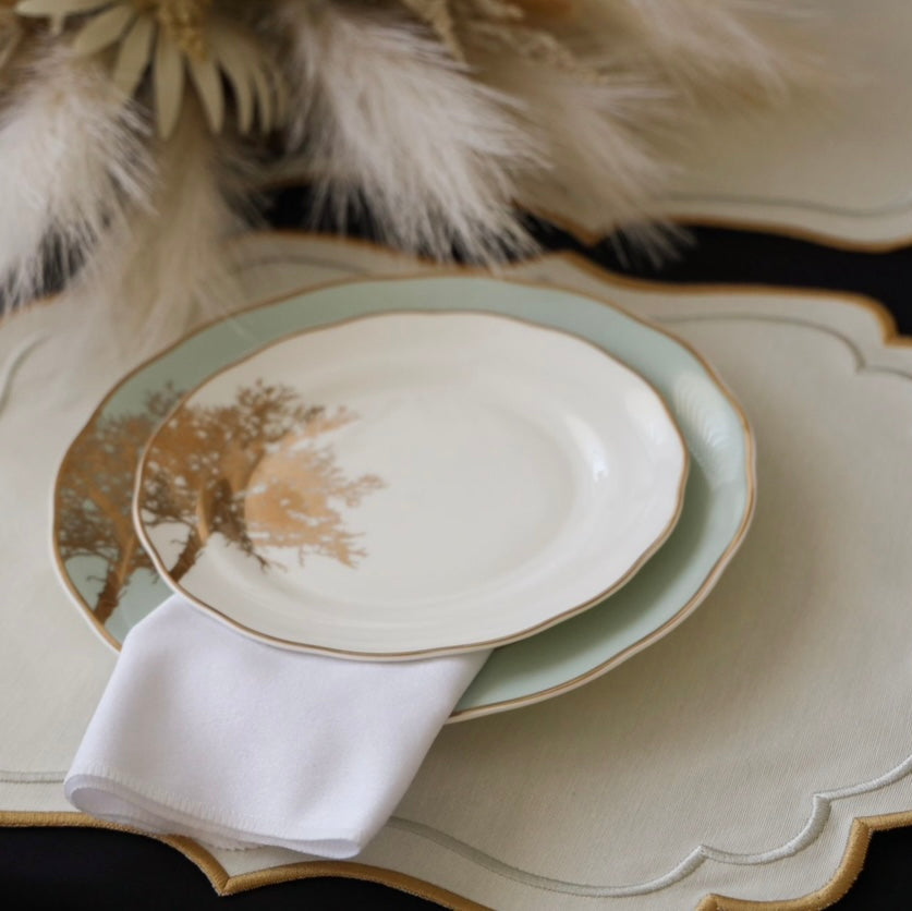 ARISTA IVORY RECTANGLE FABRIC PLACEMAT (Set Of 4)