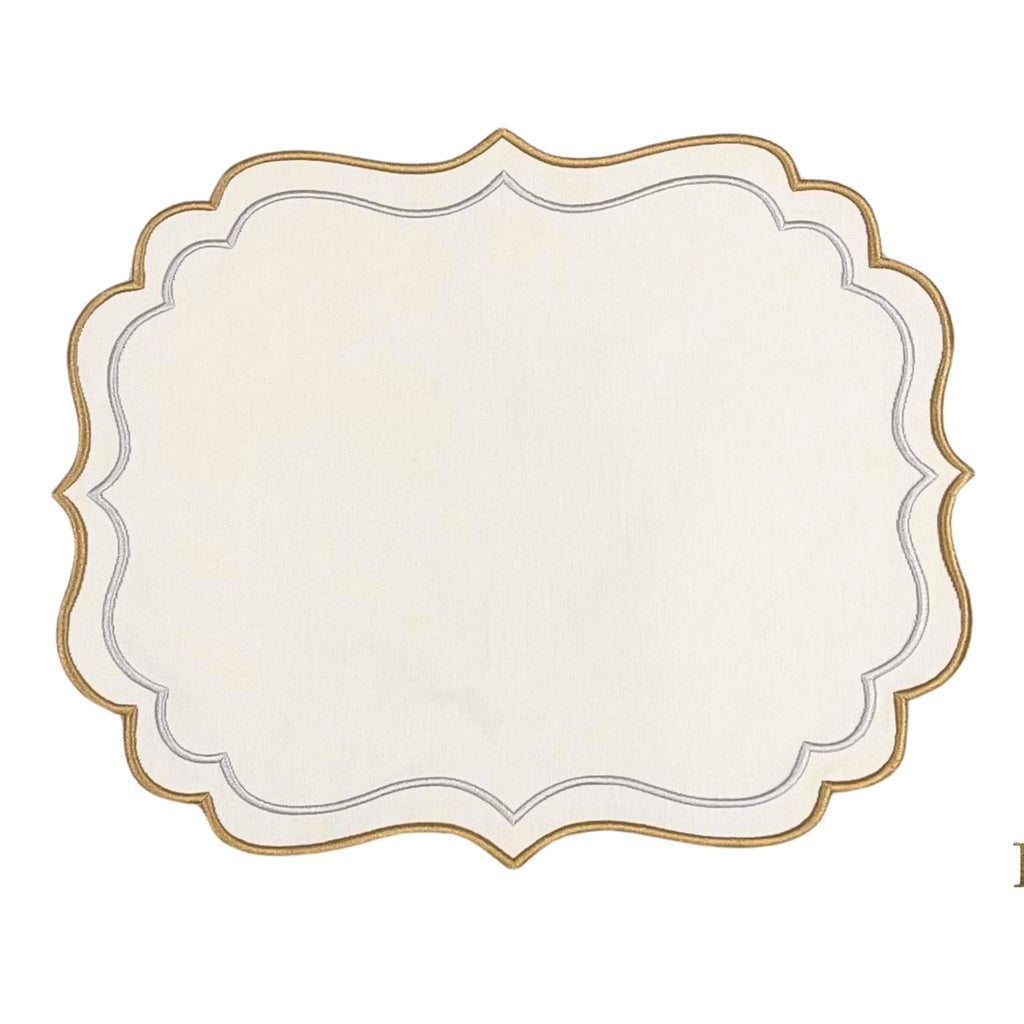 ARISTA IVORY RECTANGLE FABRIC PLACEMAT (Set Of 4)