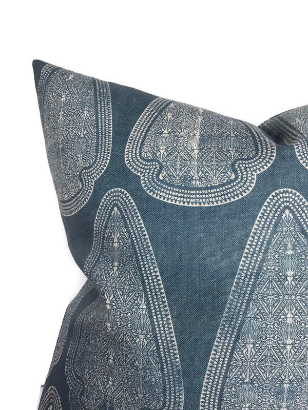Artemis Pillow Cover in Lake Blue, Susan Connor Textiles