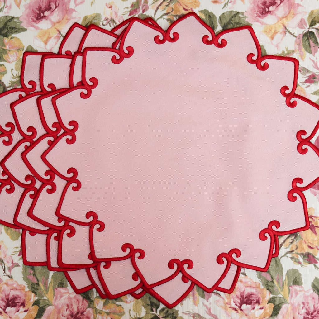 ASHBURY PINK CROWN FABRIC PLACEMAT (Set Of 4)