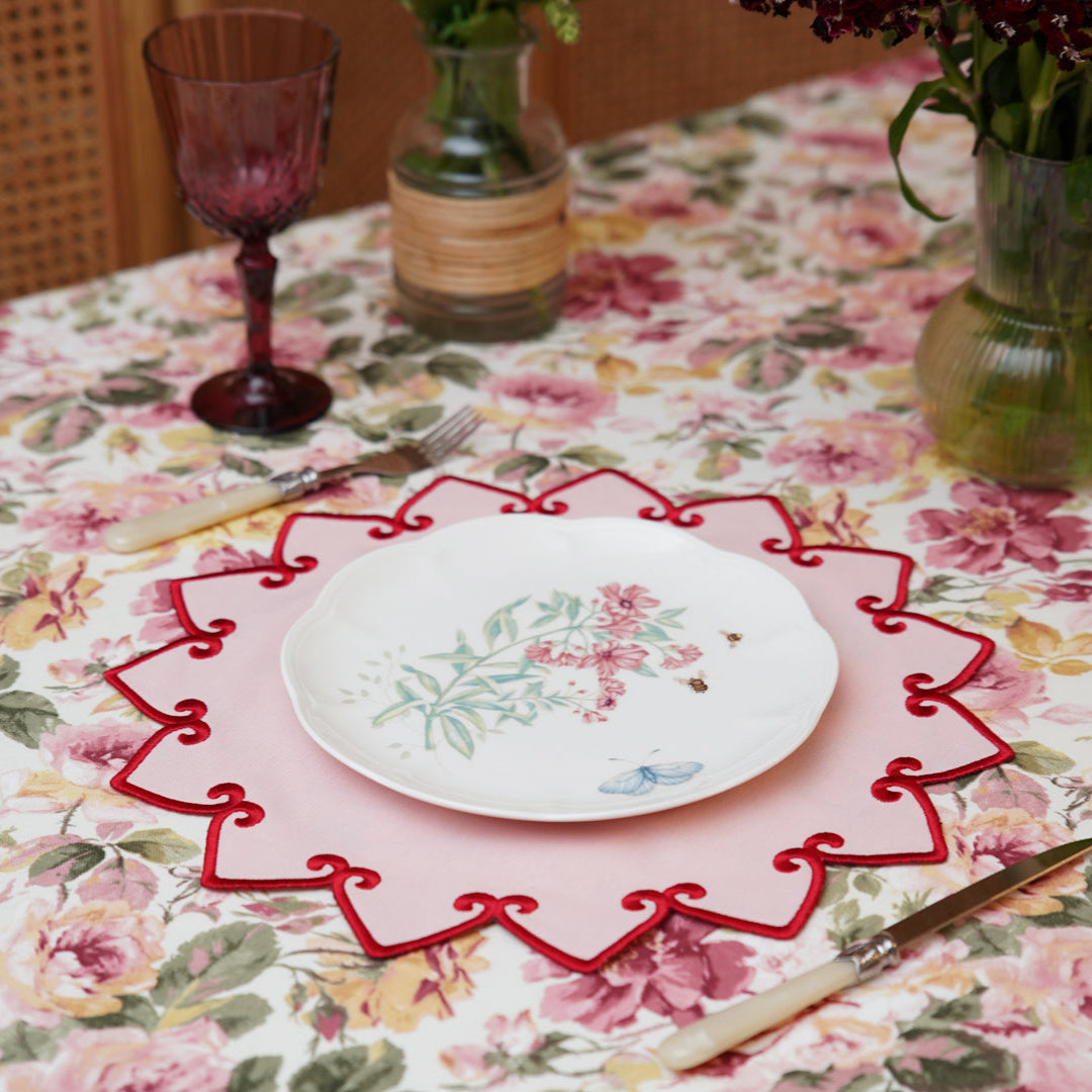 ASHBURY PINK CROWN FABRIC PLACEMAT (Set Of 4)
