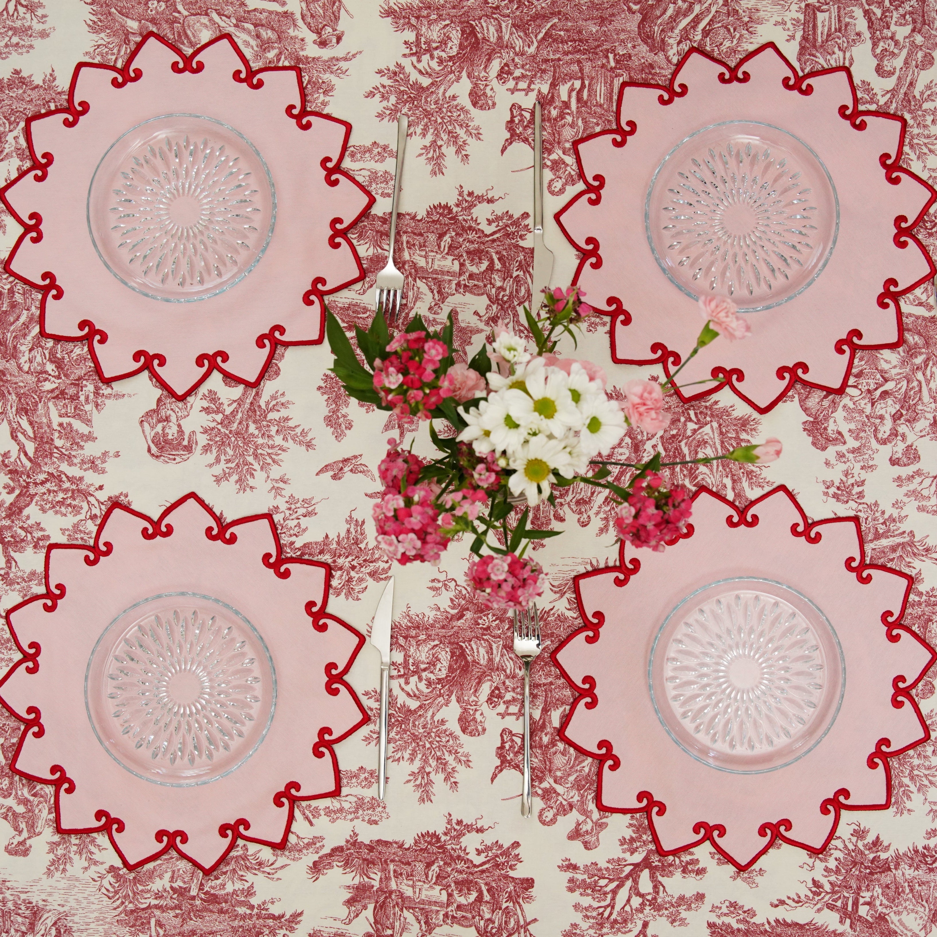 ASHBURY PINK CROWN FABRIC PLACEMAT (Set Of 4)