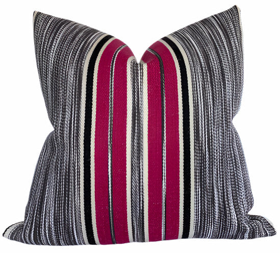 Audley Stripe Pillow Cover in Berry
