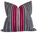 Audley Stripe Pillow Cover in Berry