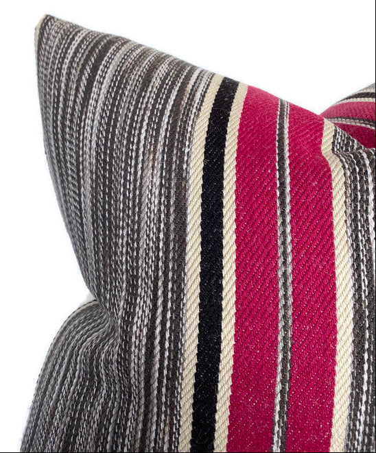 Audley Stripe Pillow Cover in Berry