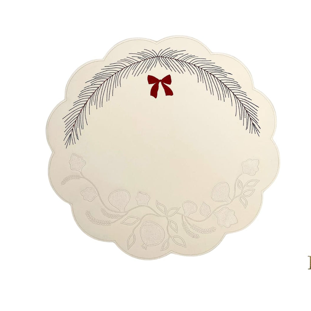 AURA WHITE ROUND FAUX LEATHER PLACEMAT (Set Of 4)