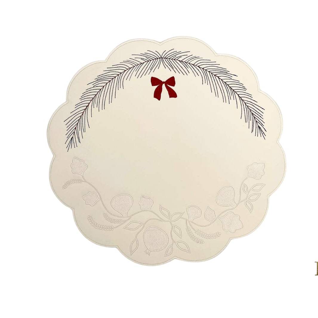 AURA WHITE ROUND FAUX LEATHER PLACEMAT (Set Of 4)