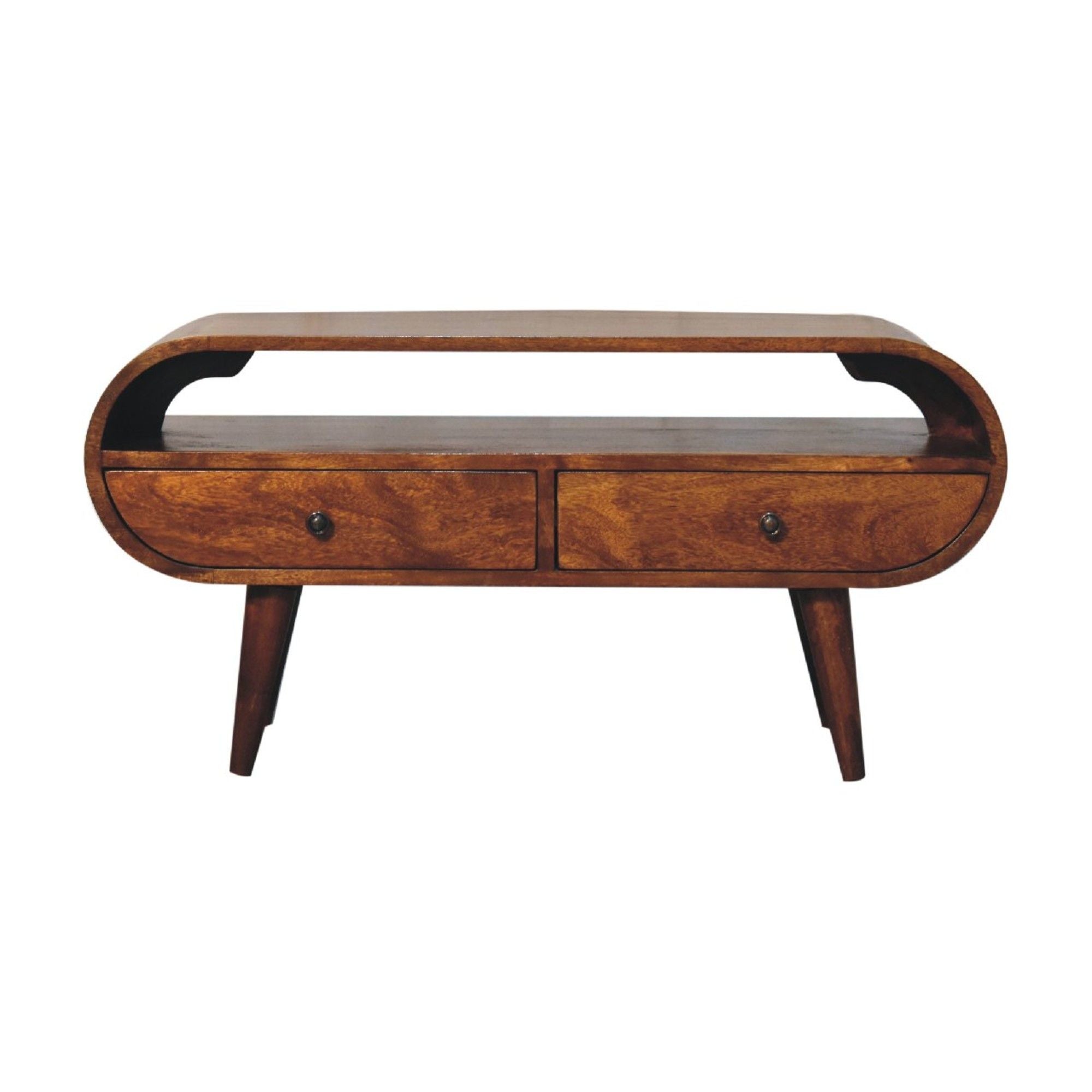 Circular Mango Wood Media Console