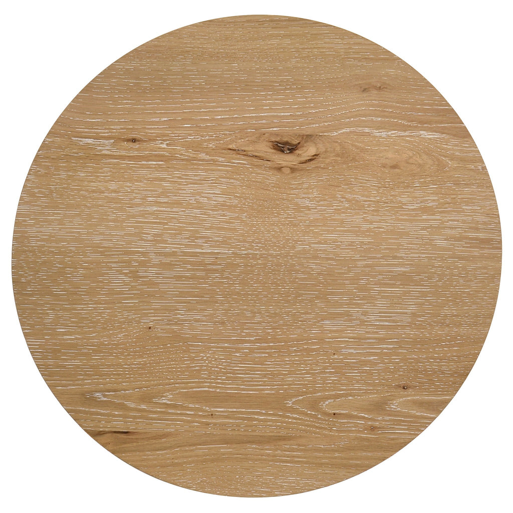 Kessler 2-piece Round Sculptural Wood Coffee Table Set Light Oak