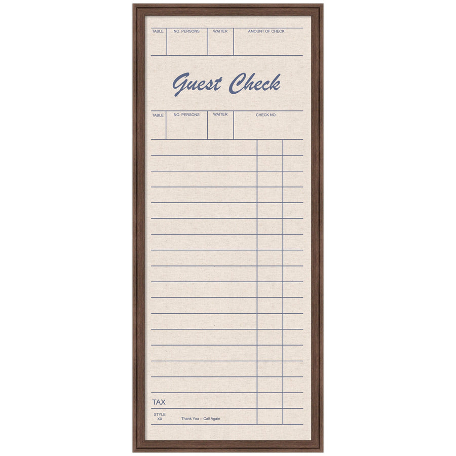 Framed Fabric Pinboard Linen Guest Check Wall Organization