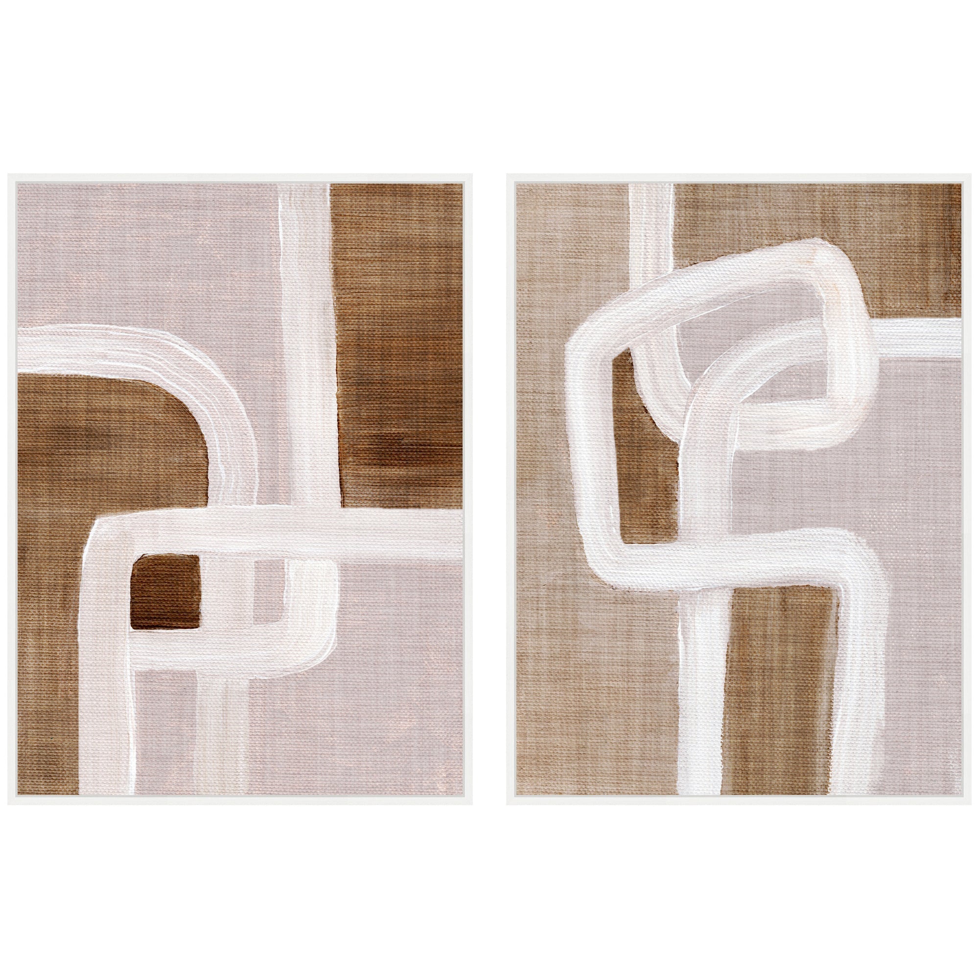 Sylvie Rhythmic Lines I and II Framed Canvas Art Set by Nikita Jariwala