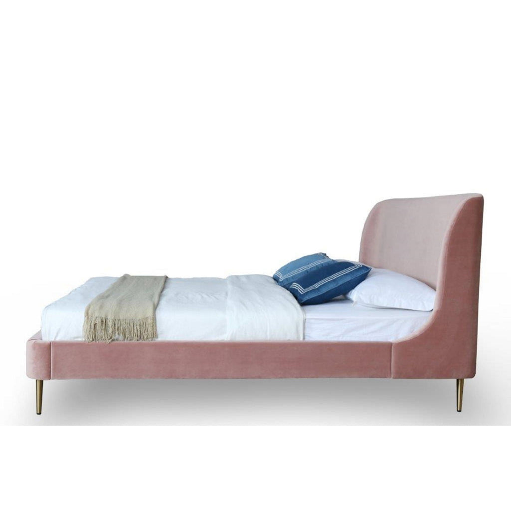 Upholstered Bed With Curved Headboard