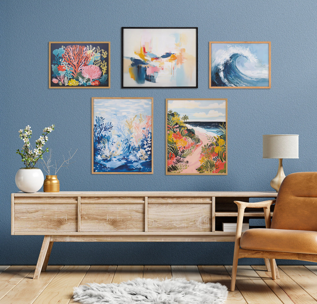 Gallery Tropical Bright Ocean Path Landscape Print by The Creative Bunch Studio