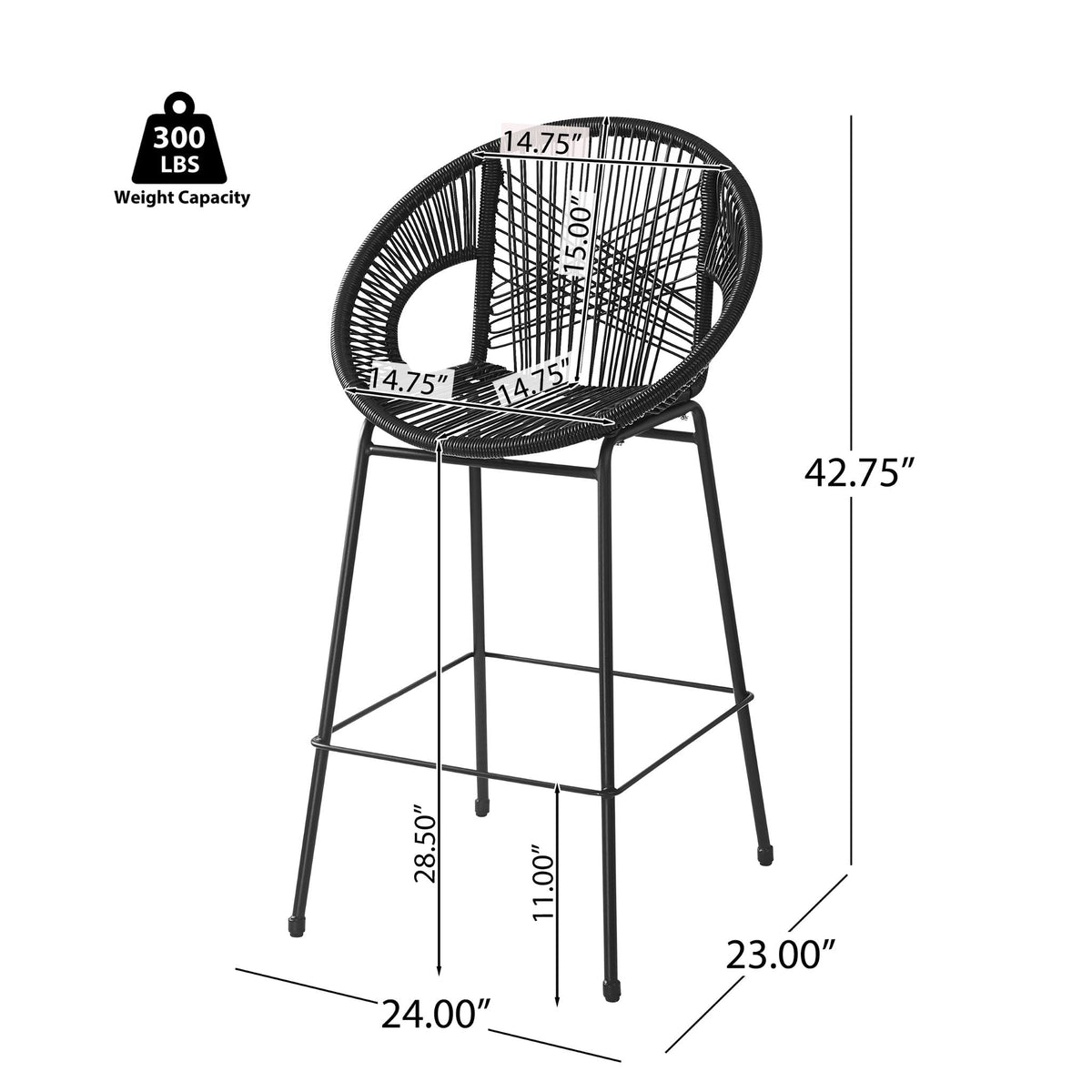 Ferrara Outdoor Patio Barstool (Set of 2)
