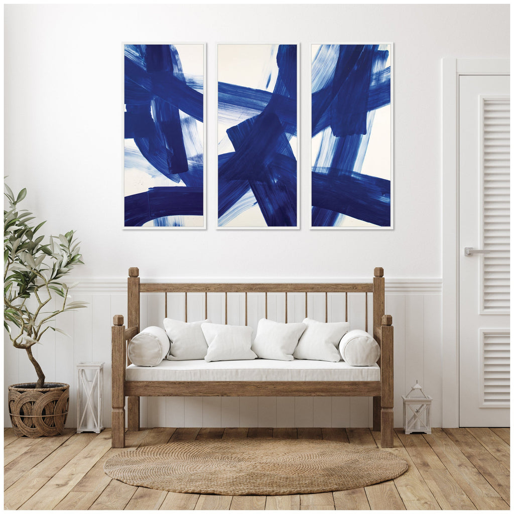Cobalt Mark No. 1, No. 2, & No. 3 3 Piece Framed Canvas Wall Art Set by Amy Lighthall