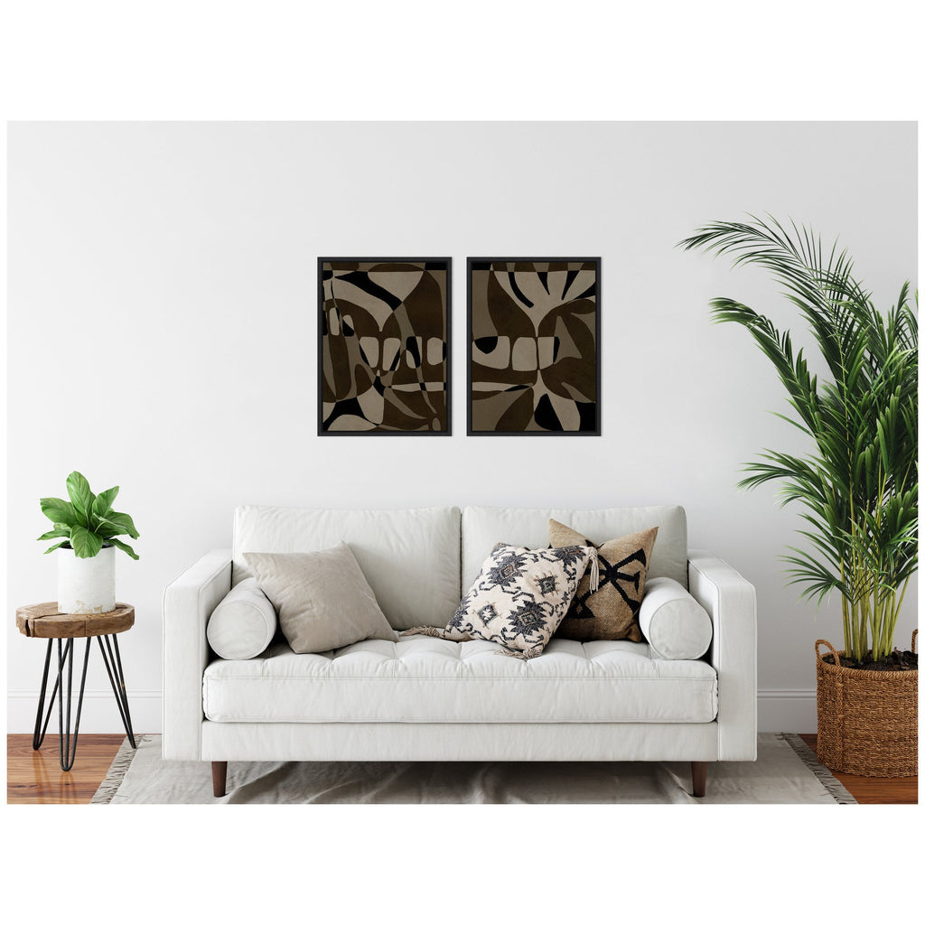 Sylvie Contour 1 and 2 Framed Canvas Art Set by Shatha Al Dafai