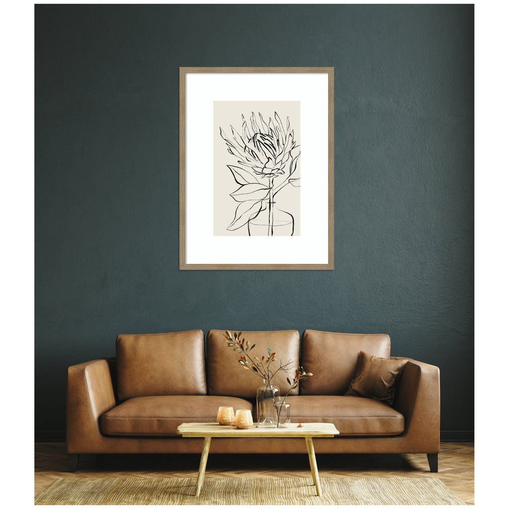SB Protea Sketch No. 1 by Sara Berrenson Framed Wall Art Print