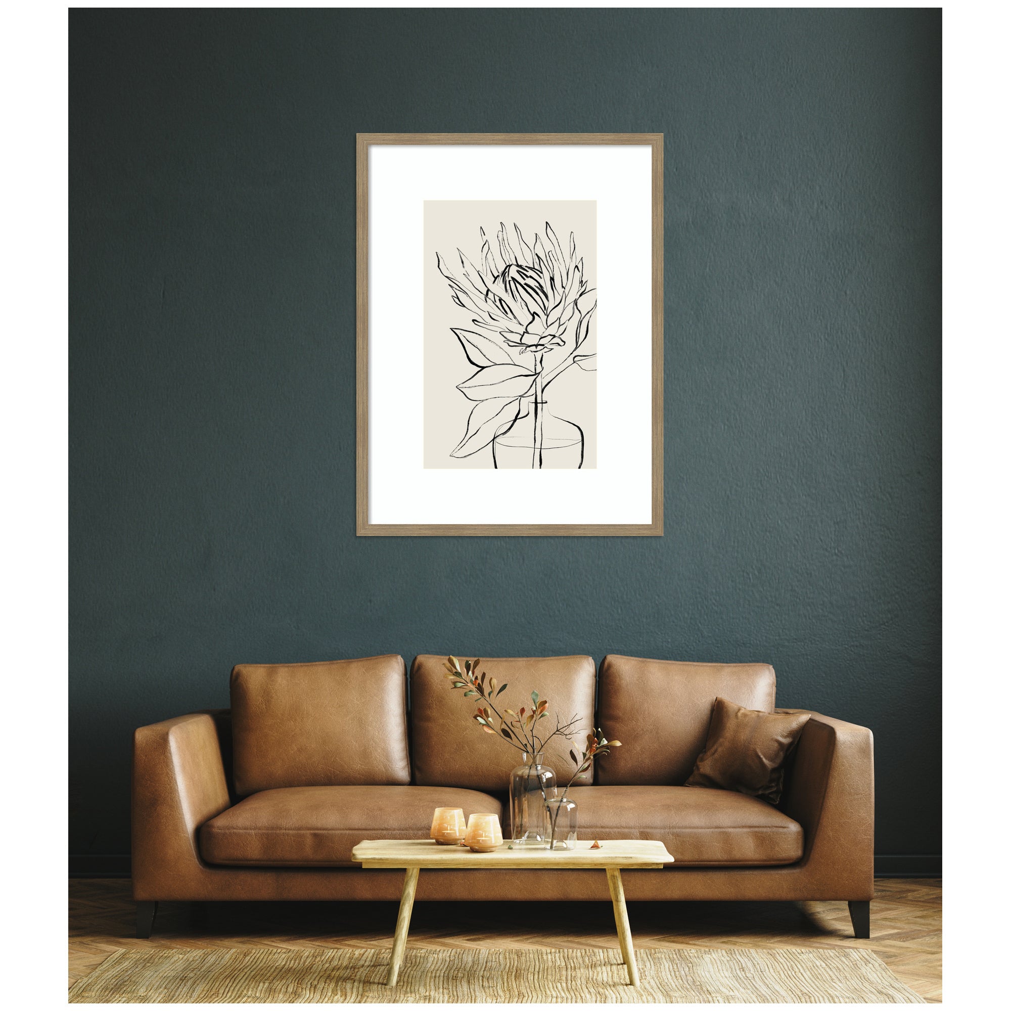 SB Protea Sketch No. 1 by Sara Berrenson Framed Wall Art Print