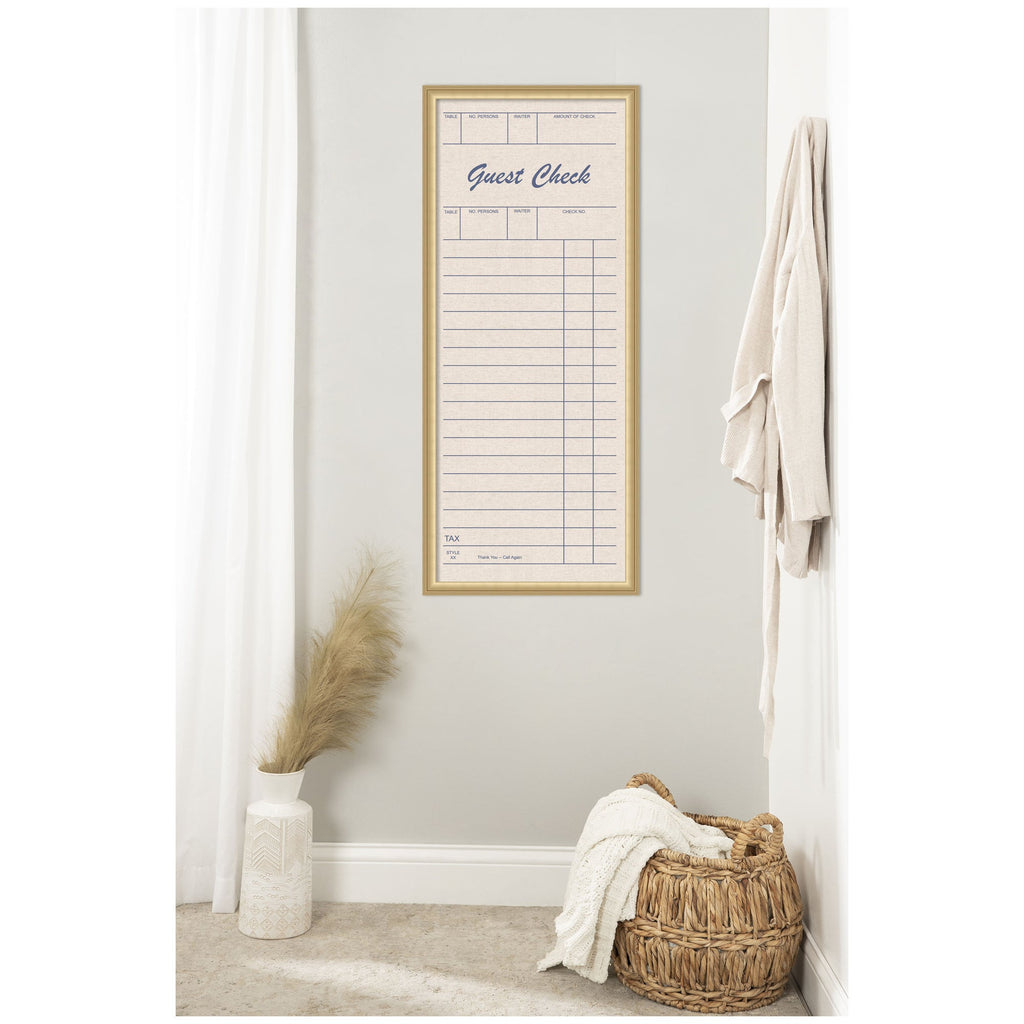 Framed Fabric Pinboard Linen Guest Check Wall Organization