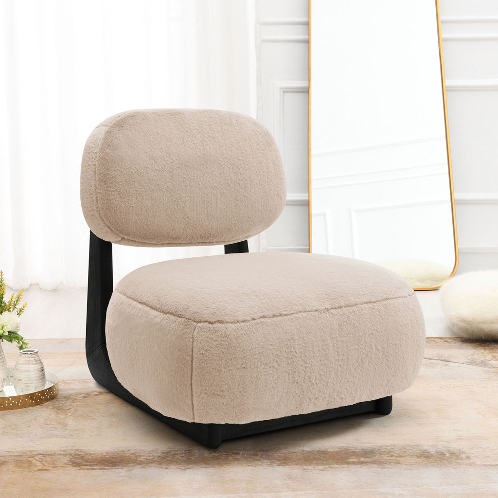 Duffie Sculptural Armless Accent Chair — Camel