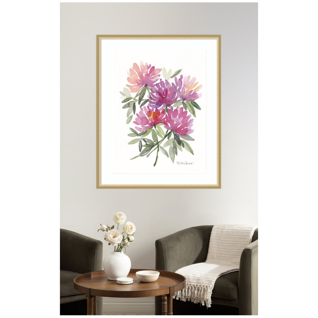 Framed Art Abstract Watercolor Pink Floral by Patricia Shaw