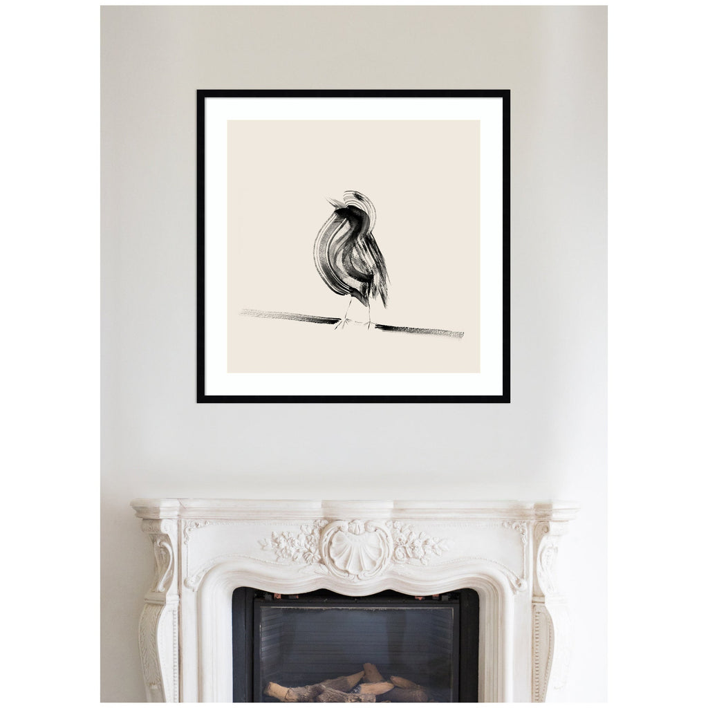 Bird on a Branch by Danushka Abeygoda Framed Wall Art Print