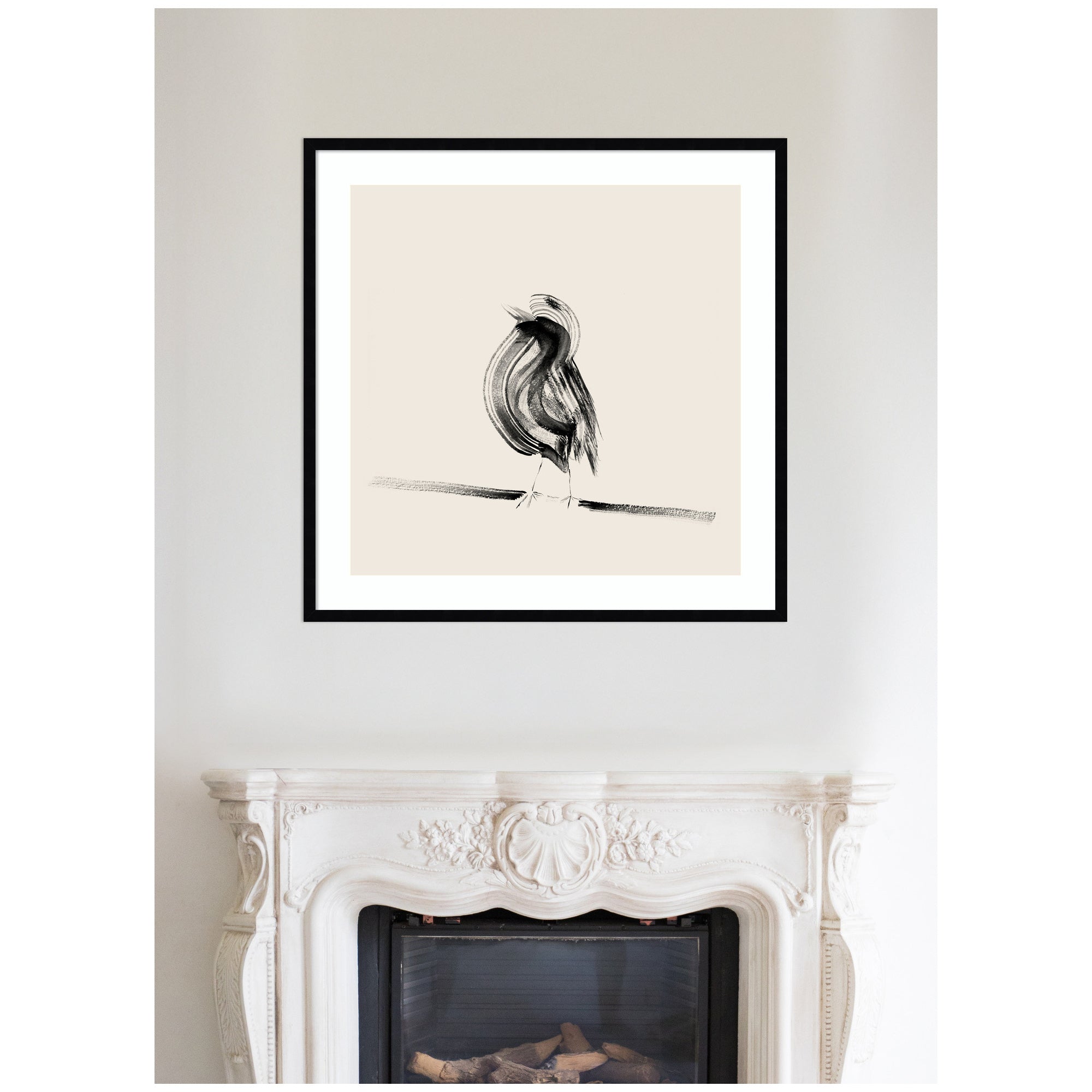 Bird on a Branch by Danushka Abeygoda Framed Wall Art Print