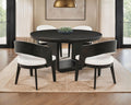 Leandro 5-Piece Round Dining Set — Barrel Arm Chairs / Burnished Black