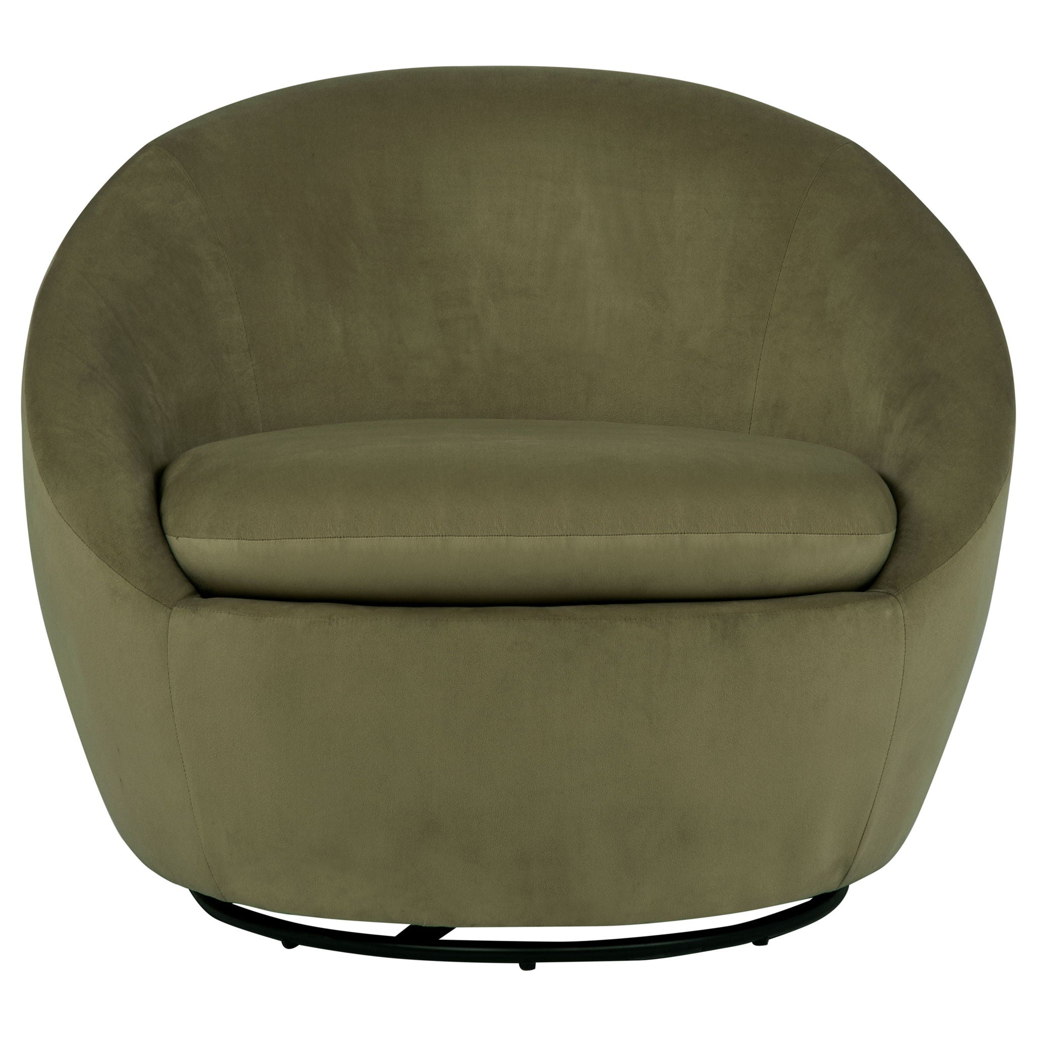 Sculptural Velvet Swivel Accent Chair — Olive