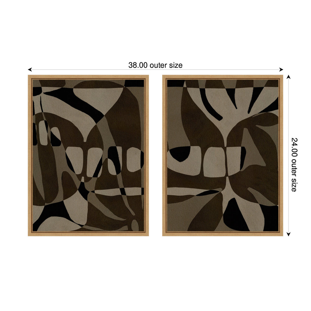 Sylvie Contour 1 and 2 Framed Canvas Art Set by Shatha Al Dafai