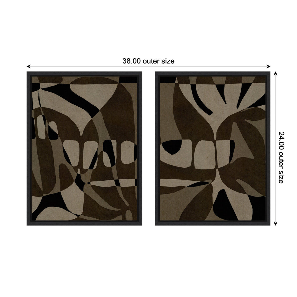 Sylvie Contour 1 and 2 Framed Canvas Art Set by Shatha Al Dafai