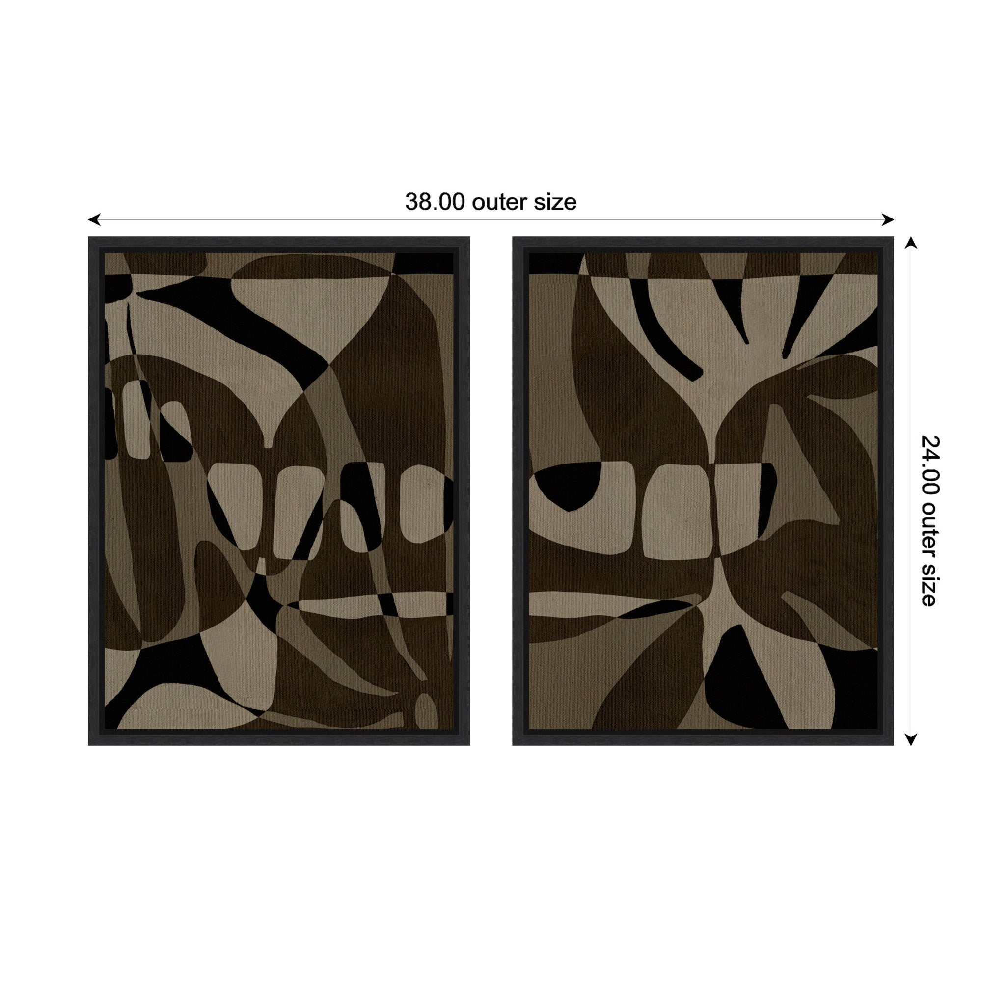 Sylvie Contour 1 and 2 Framed Canvas Art Set by Shatha Al Dafai