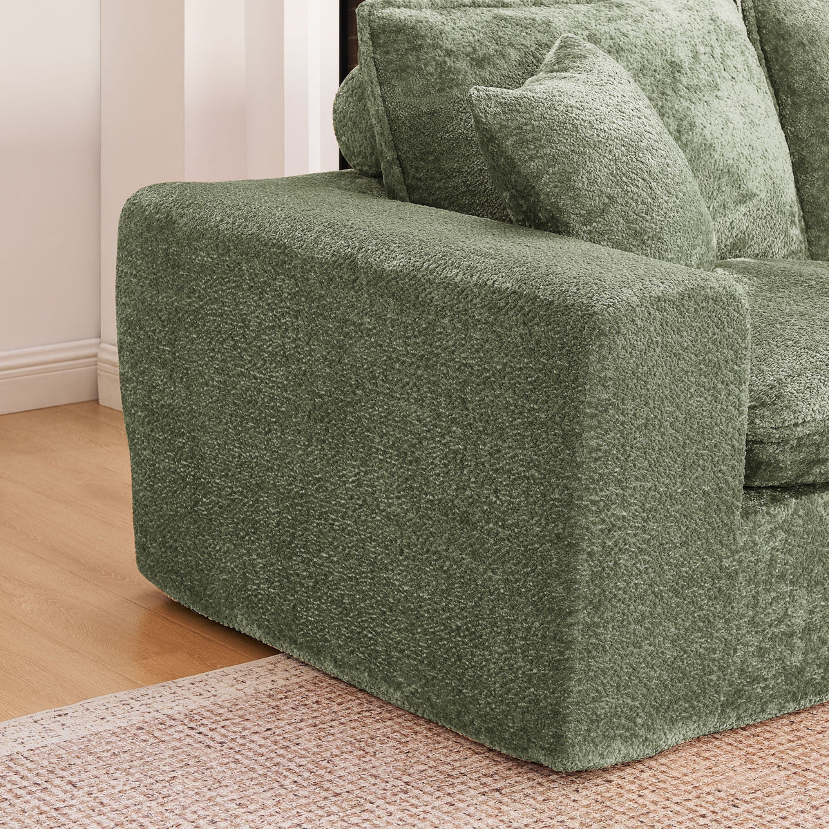 Cloud-Comfort Modular Sectional Sofa with Moveable Ottoman