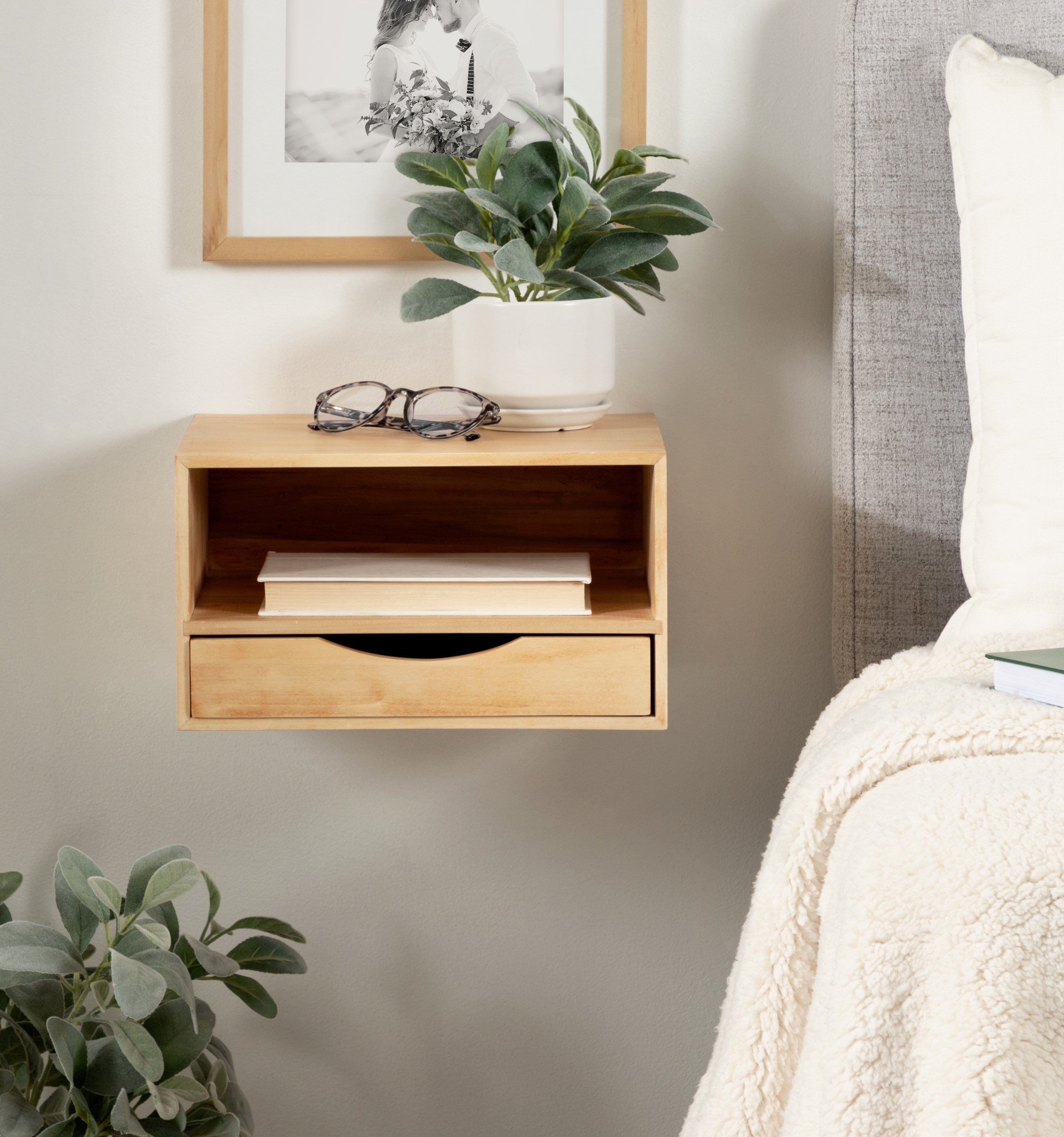 Hutton Floating Wall Shelf with Drawer