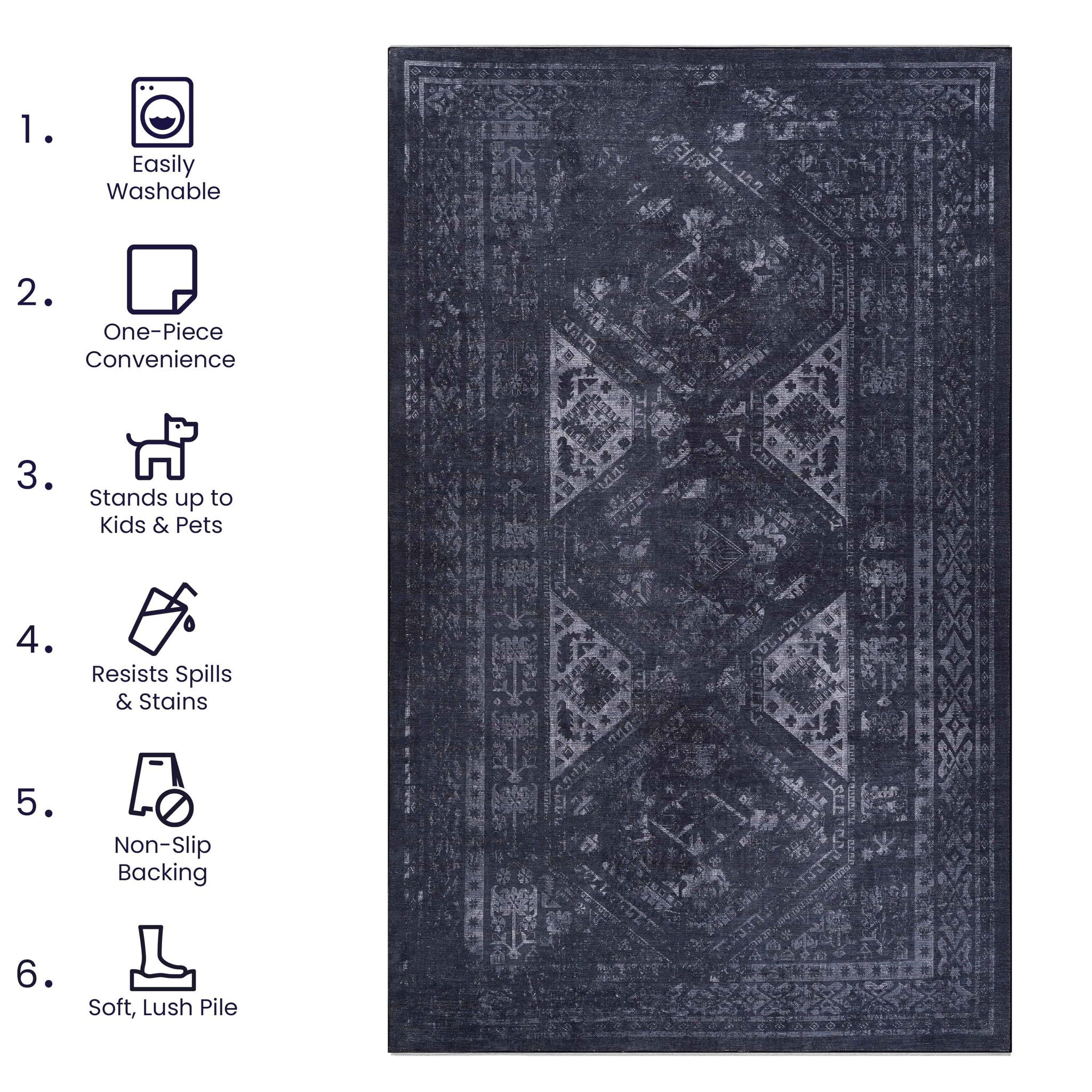 Maval Washable Runner Rug