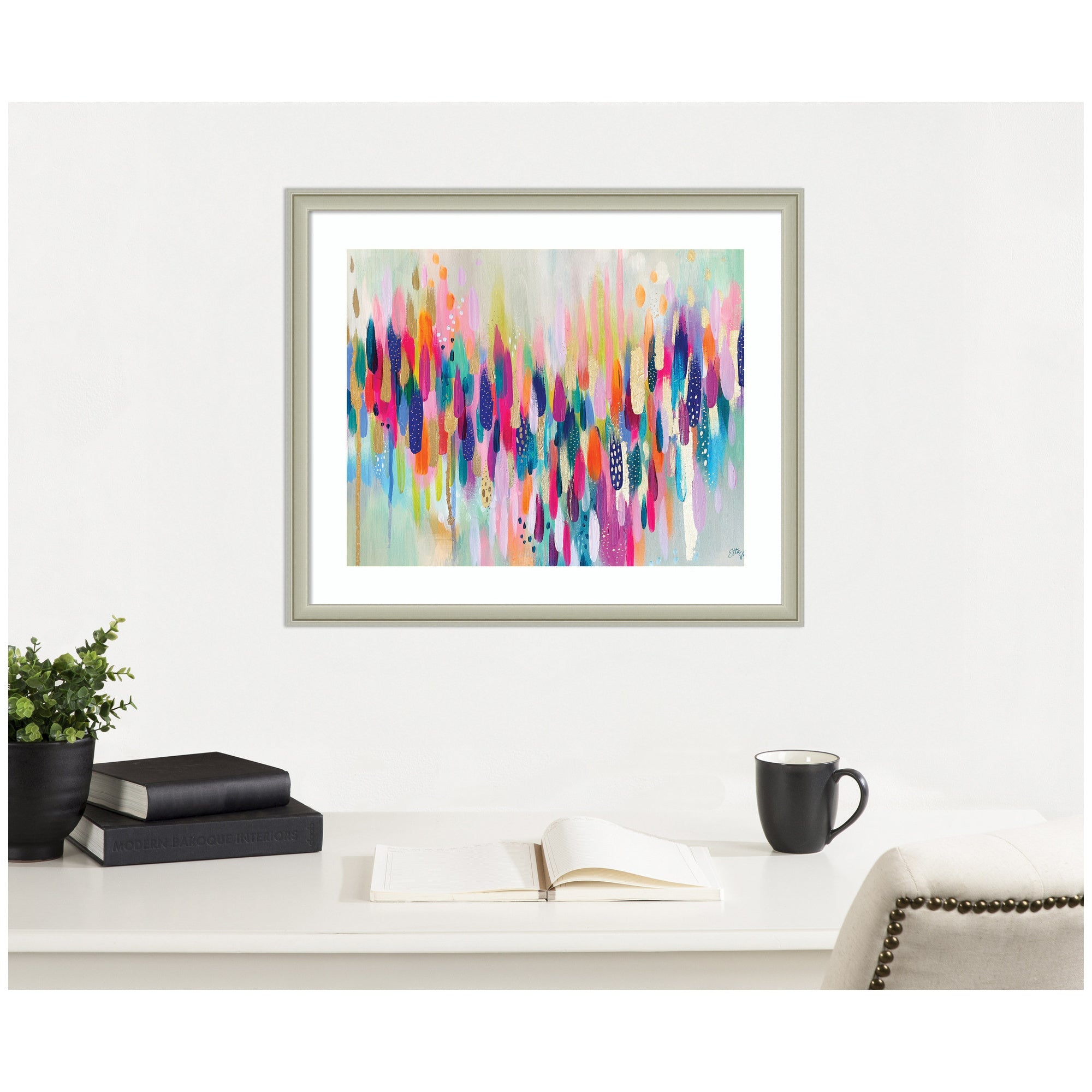 Framed Art Brushstroke 154 Horizontal by Ettavee