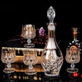 Chinese Crystal Glass Wine Gift Set – 7-Piece Gold Whiskey & Wine Set
