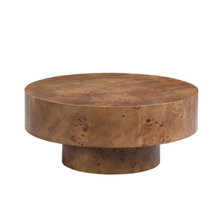 Burl Walnut Pedestal Coffee Table