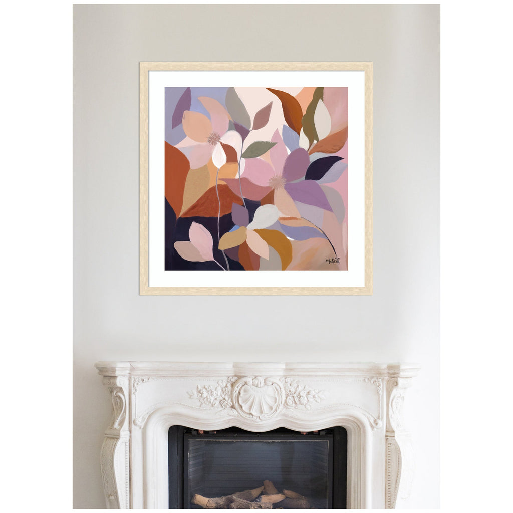 Framed Art Azure leaves by Inkheart Designs
