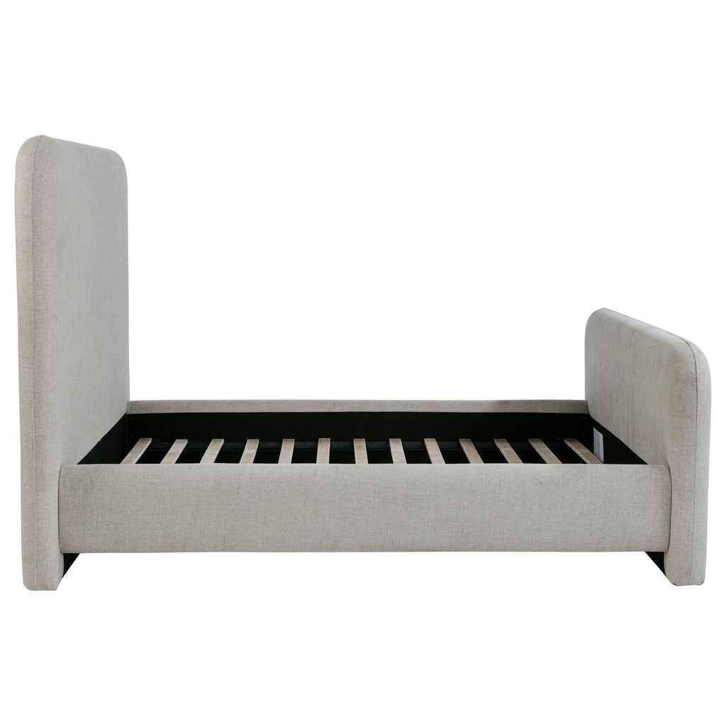 Wren Upholstered Panel Bed — Queen / Grey