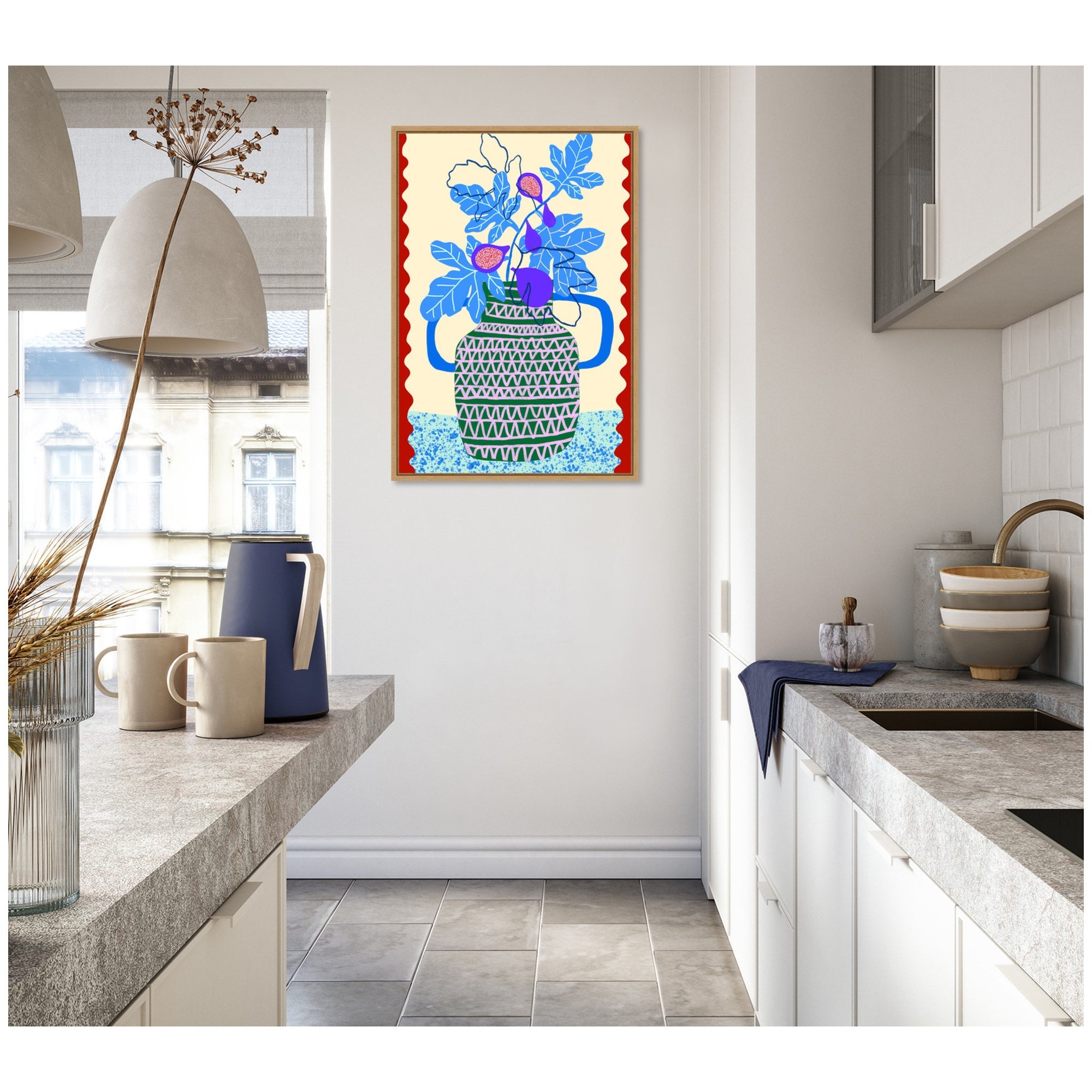 Sweet Fig Pot by Teresa Rego Framed Canvas Wall Art Print