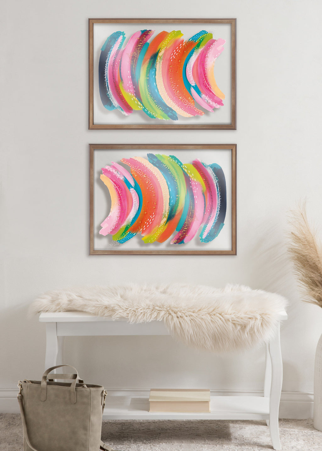 Blake Bright Abstract Framed Printed Art by Jessi Raulet of Ettavee